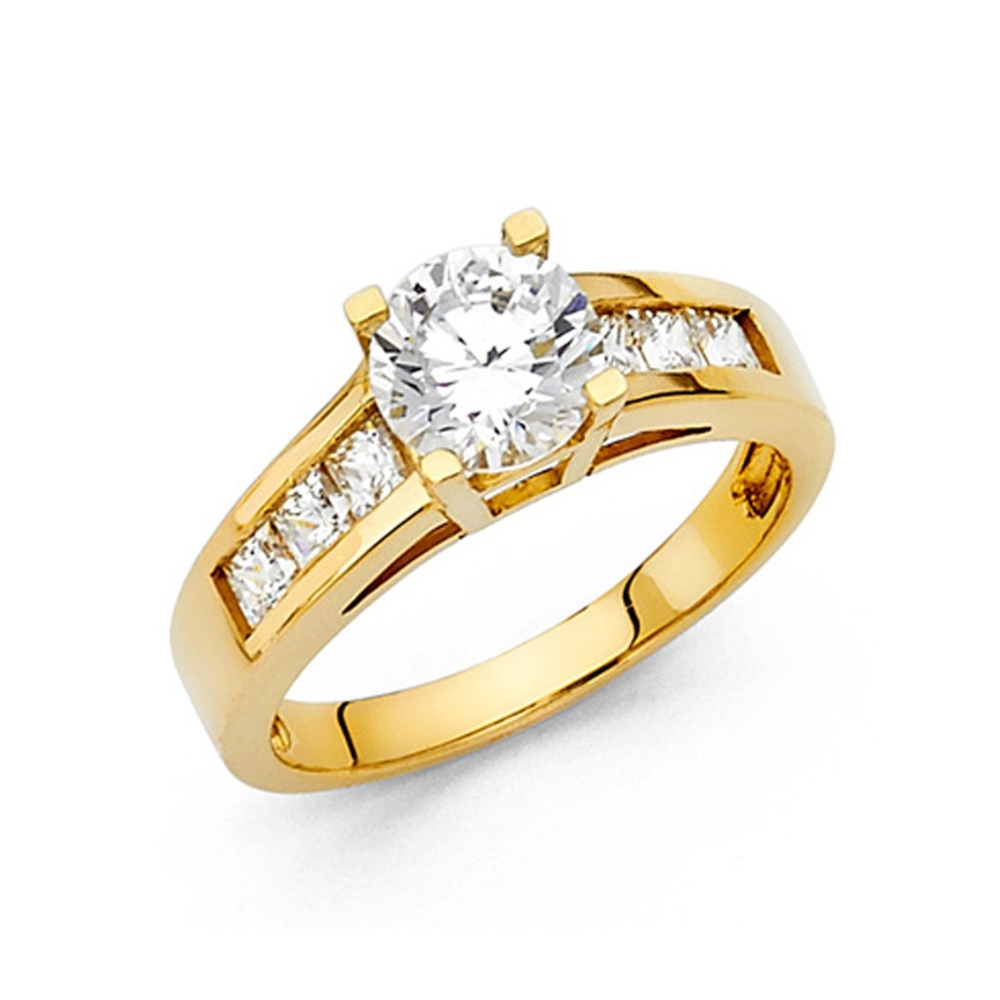 1.25 CT Cathedral Round & Channel Setting CZ Ring
